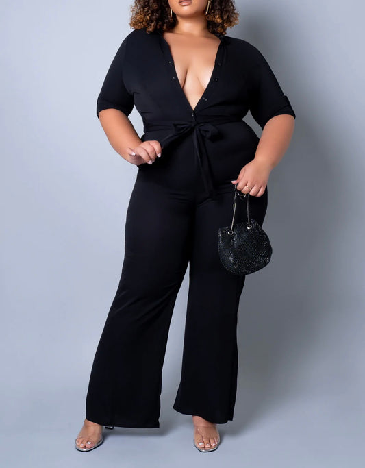 Midnight Memories Wide-Leg Belted Jumpsuit