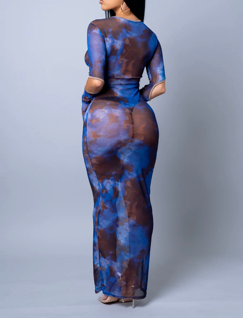 Blue Lagoon Cut-Out Long Dress