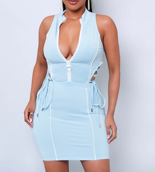 Styler Zip-Front Mini Dress