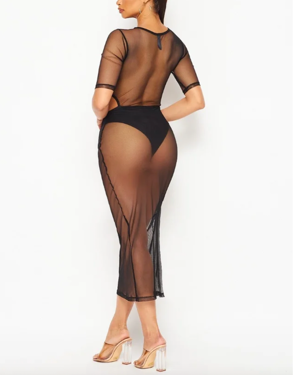 Hot Temptations See-Through Midi Dress