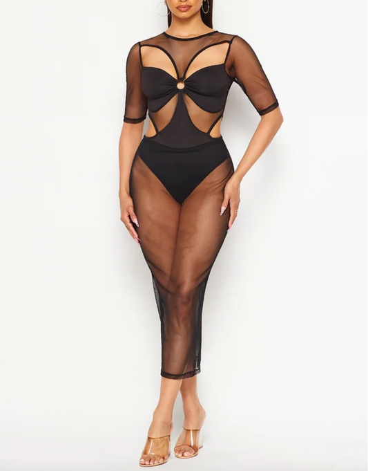 Hot Temptations See-Through Midi Dress